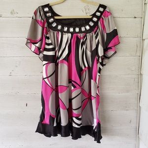 Fashion Bug flowy fun polyester top